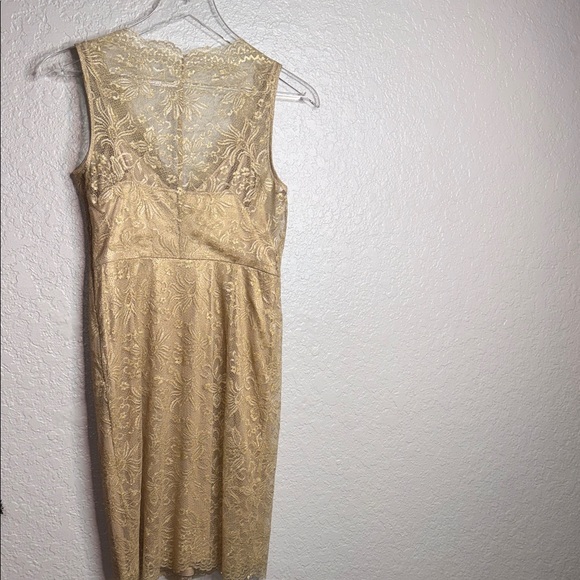 BCBG Maxazria Elegant Gold Lace Dress - Picture 5 of 6
